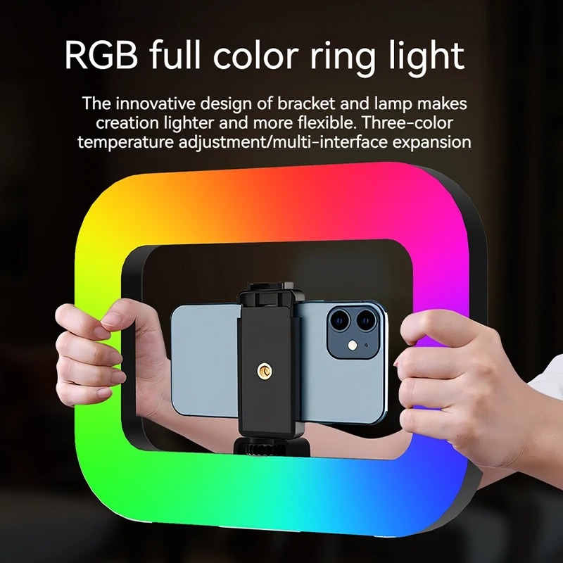 Photography Lighting Handheld - Портативный кольцевой светильник RGB для телефона,