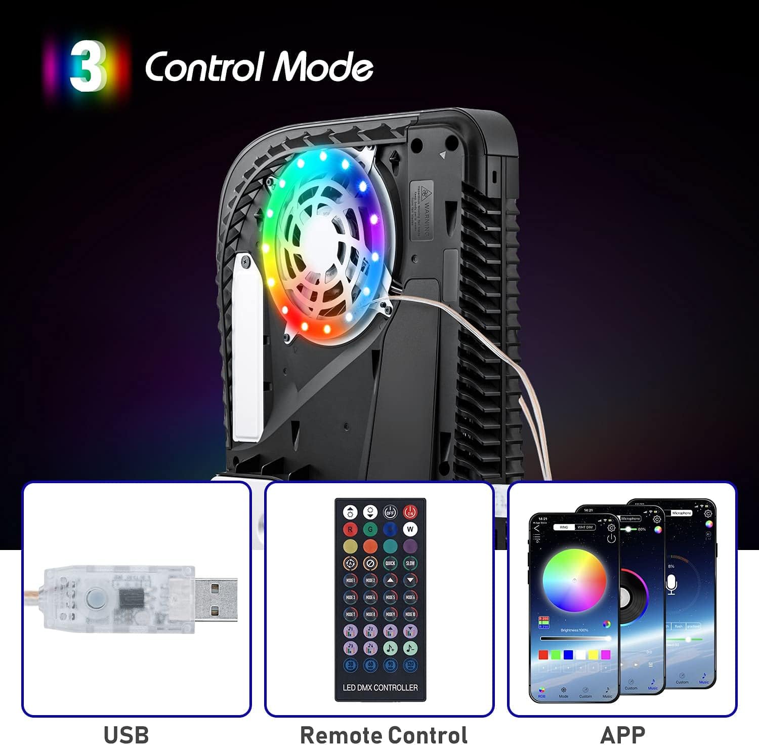 Photography Lighting Game - Светодиодная RGB-лента для PS5 Pro/Slim/Fat, оригинальная