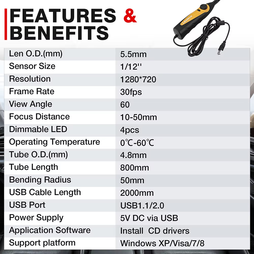 Видеоэндоскоп LAUNCH VSP600 дл – обзор и цена Photography Lighting Description